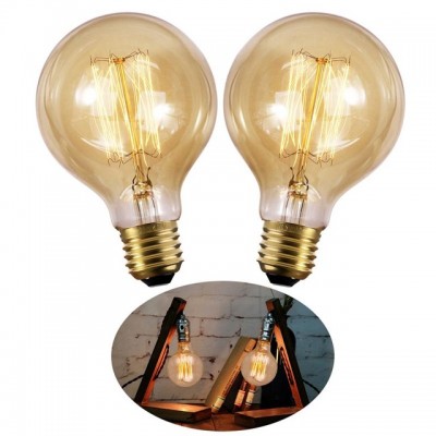 Vintage Edison Bulb E27 220V G80 40W Incandescent Lights Dimmable Filament Bulb Wall Lamp Retro Bulbs