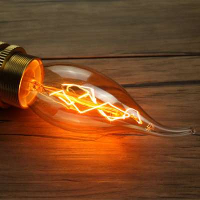 Nostalgic Incandescent Light Bulb FC35 Edison Bulb Z-shape Filament E14 Tailed Candle Chandelier