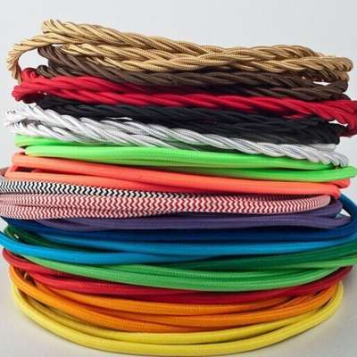 0.75mm*2 Core Vintage Light Lamp Cord Cable Colorful Cloth Braided Twisted Electrical Wire Cables