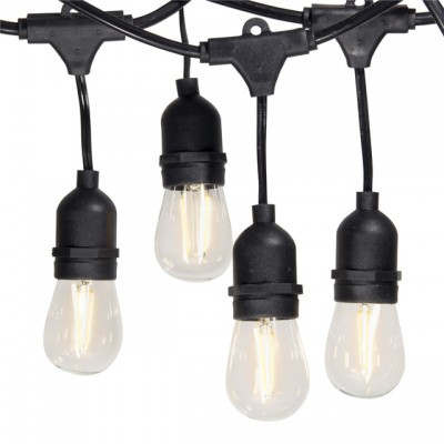 Outdoor String Light With LED Edison Bulbs / Waterproof Commercial Grade Hanging Sockets String Lights